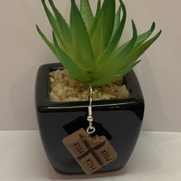 Chocolate Bar Earring. Food Earring, Valentine Earrings, Easter Earring - Picture 4 of 4